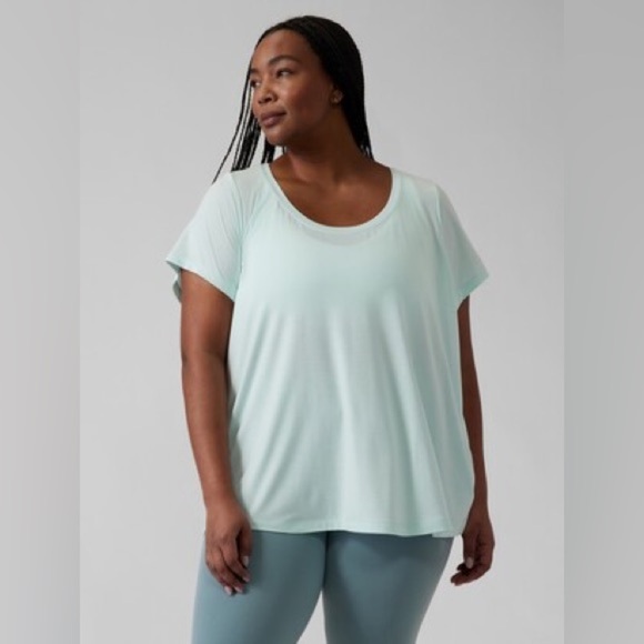 Athleta Stratus II Light Green Short Sleeve Tee Size 3X - Picture 1 of 12